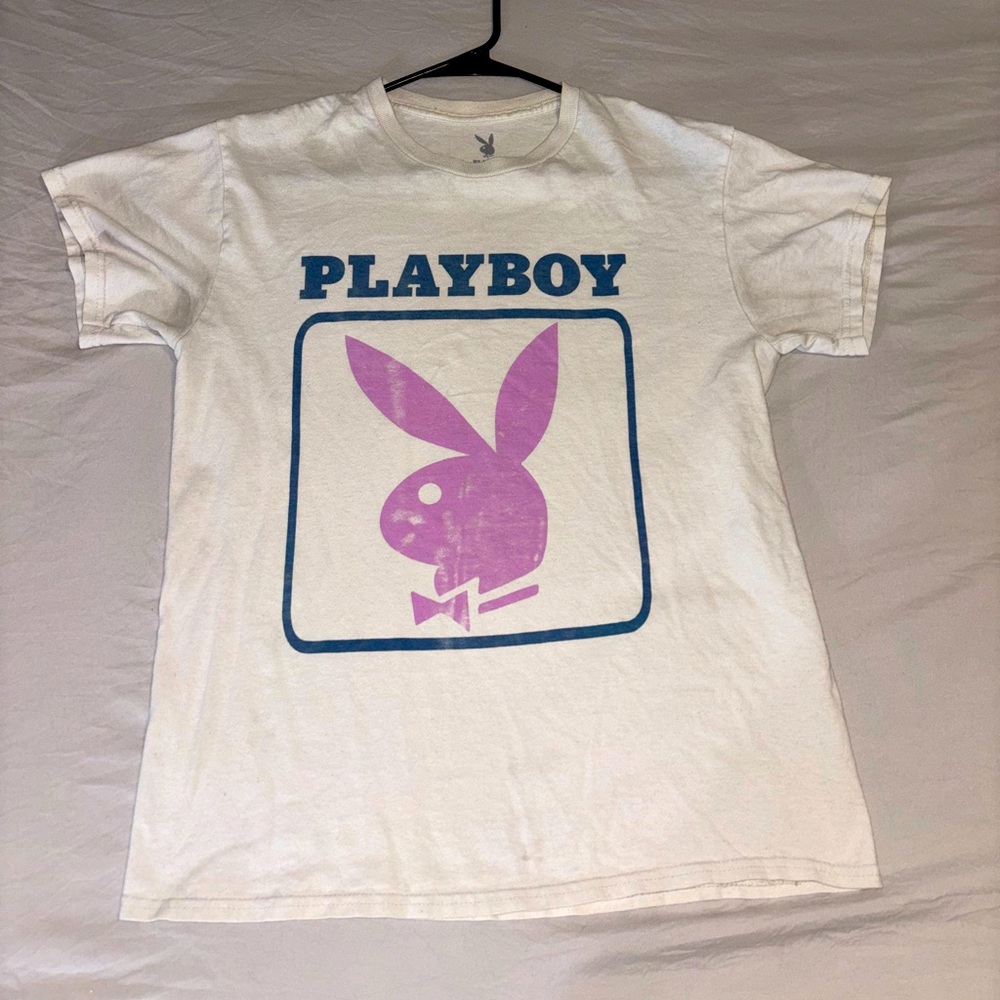 Playboy graphic tee distressed look women’s size medium